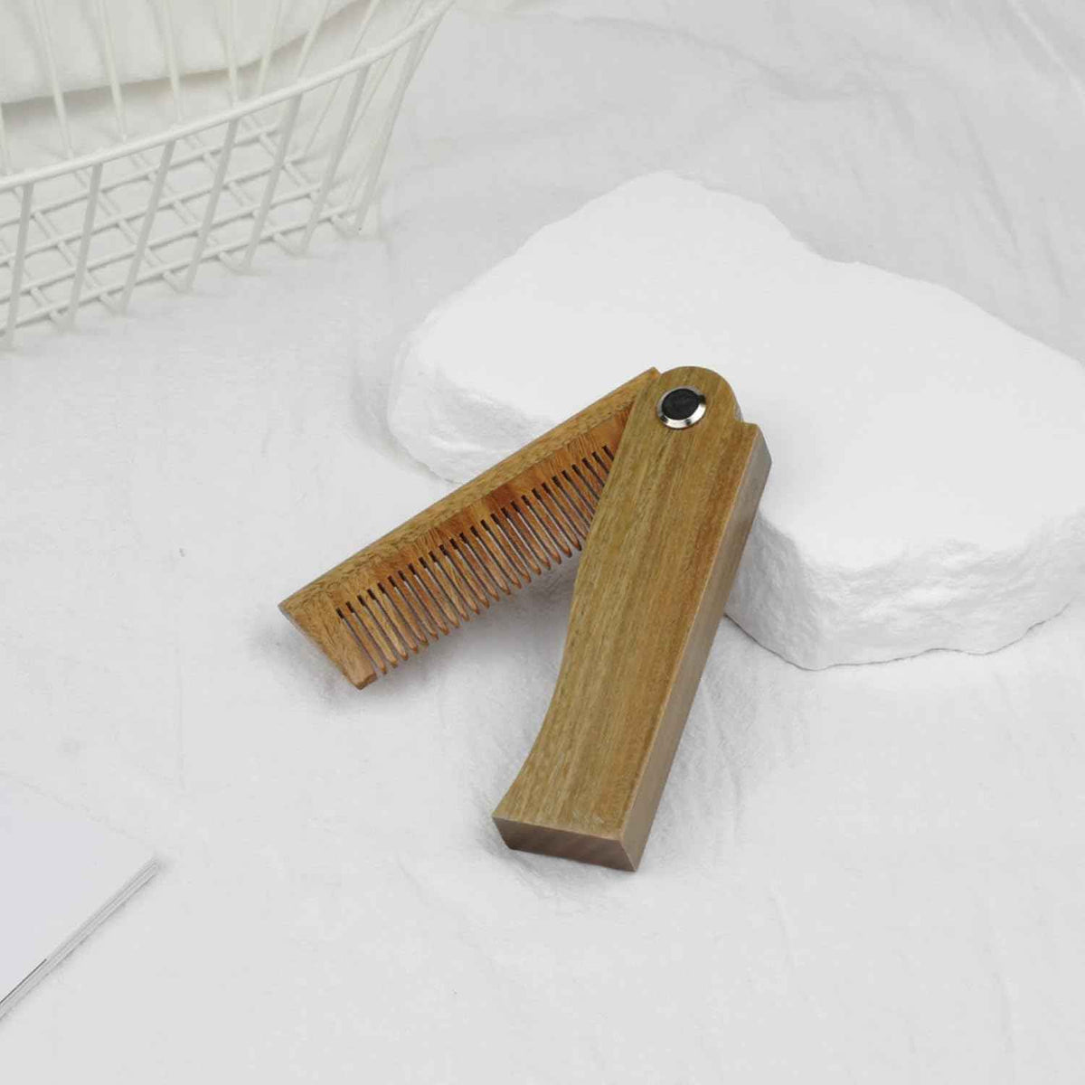Folding Green Sandalwood Beard Comb
