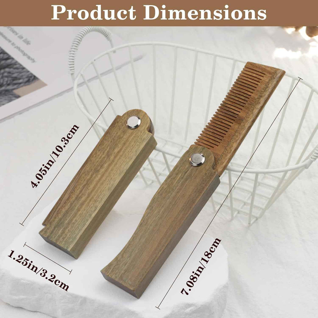 Folding Green Sandalwood Beard Comb